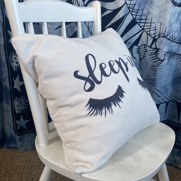 White “Sleep in” throw pillow - Picture 2 of 3